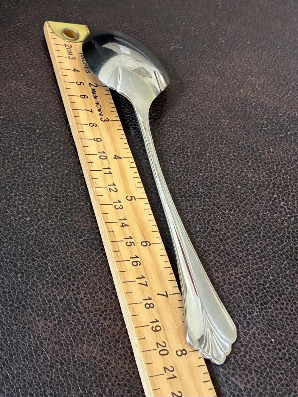 Silver-Tone Serving Spoon Oneida Community Glossy Stainless Steel Royal Flute